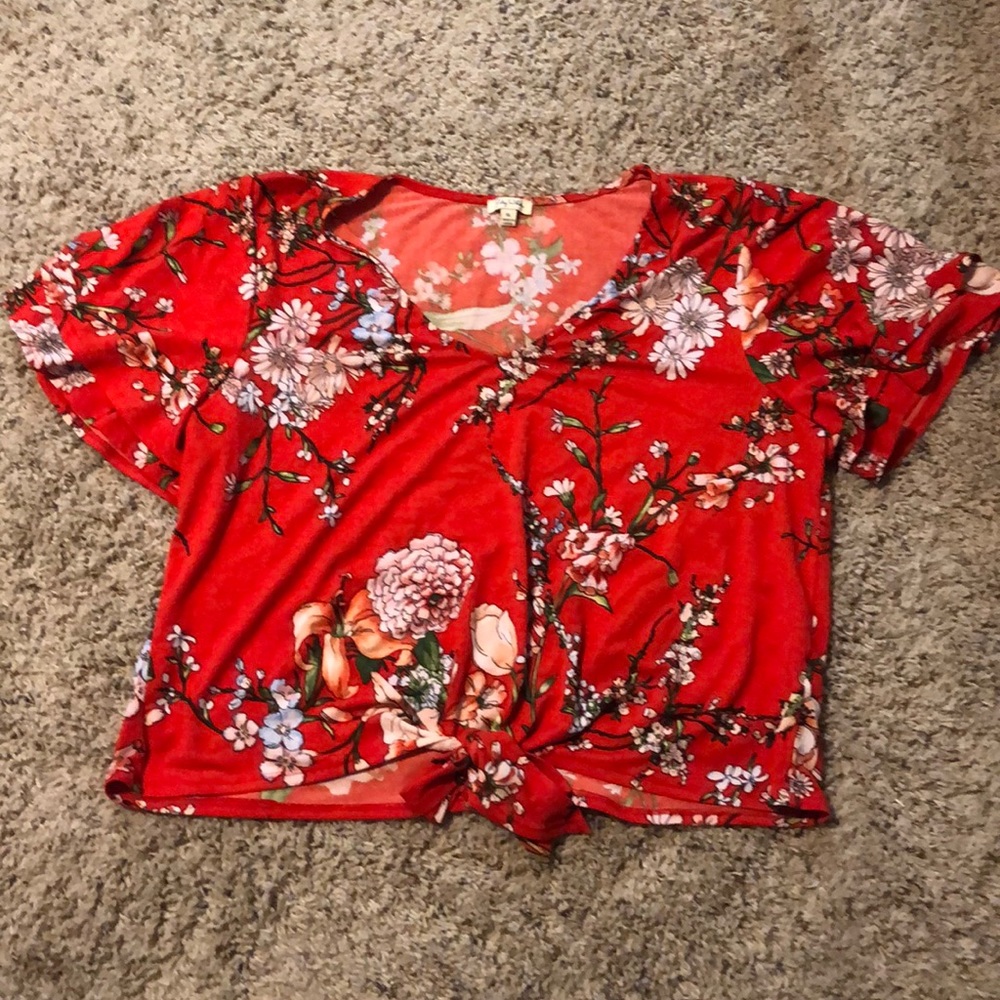 Cropped v-neck